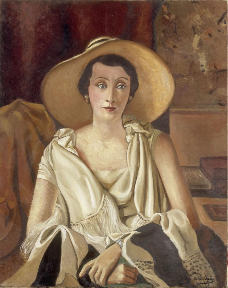 Portrait de madame Paul Guillaume au grand chapeau