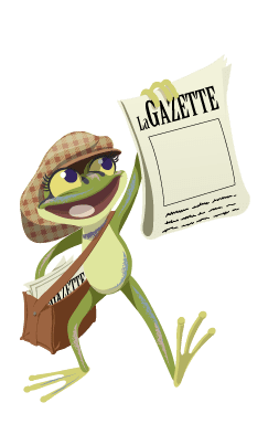 Grenouille montrant la gazette