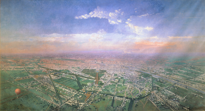 Vue générale de Paris, prise de l'Observatoire, en ballonv