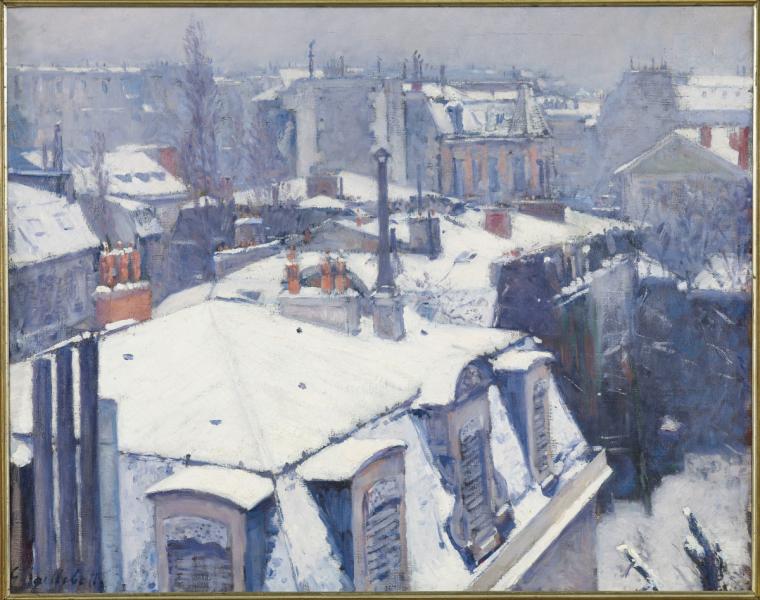 Gustave Caillebotte, Vue de toits (Effet de neige)