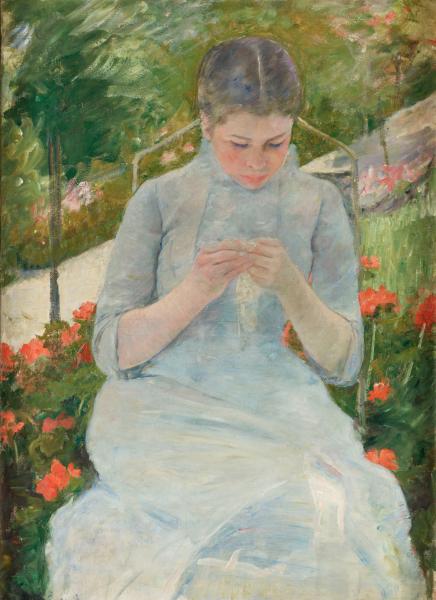 Mary Cassatt Jeune fille au jardin, entre 1880 et 1882 Huile sur toile H. 92,5 ; L. 65 cm. Collection Musée d'Orsay Legs Antonin Personnaz, 1937 © photo : RMN-Grand Palais (musée d'Orsay) / Franck Raux