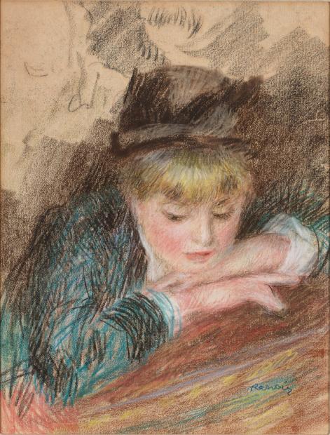 Jeune femme penchée sur un balcon, dit aussi La Loge, 1879 Pastel sur papier monté sur panneau 56 × 43 cm Collection Toulouse, Fondation Bemberg. INV2156 © photo : © 2023 Fondation Bemberg / Mathieu Lombard