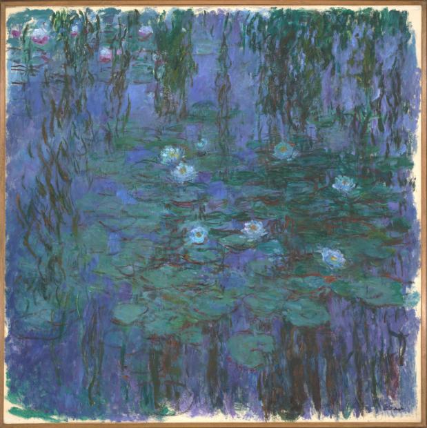 Claude Monet (1840-1926) Nymphéas bleus, entre 1916 et 1919 Huile sur toile, 204 × 200 cm Paris, musée d’Orsay Achat, 1981, RF 1981 40 photo © musée d’Orsay, dist. GrandPalaisRmn / Patrice Schmidt