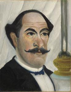 Portrait de l'artiste à la lampe