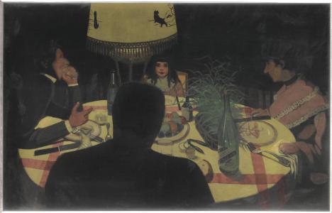 Le dîner, effet de lampe